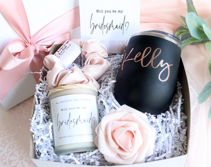 Bridesmaid gifts, bridesmaid proposal, bridesmaid box, bridesmaid proposal box, bridesmaid gifts wedding day, bridal party tumblers, gifts