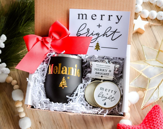 Christmas Box, Christmas custom gift, Christmas appreciation gift, Christmas office gift, rose gold tumbler, gift for him, husband gift