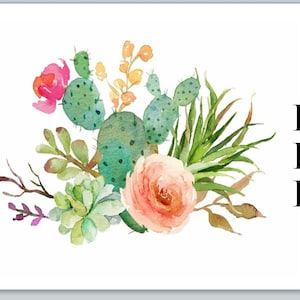 30 Personal Address Labels Western Country Cactus Flowers (jx 580)