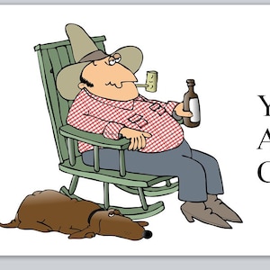 30 Personal Address Labels Western Country Farm man with Dog (bx 143)
