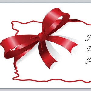 30 Personal Address Labels Christmas Red Bow (ac 451)