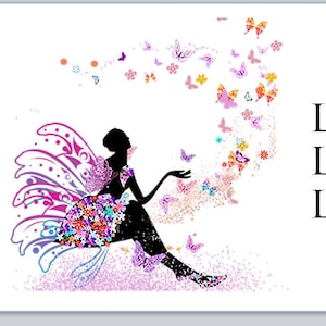 30 Personal Address Labels Girl Fairy & Butterflies (jx 488)