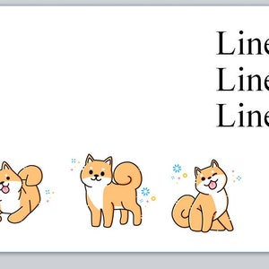 30 Personal Address Labels A Row of Cute Shiba Inu  Dogs (jx 308)