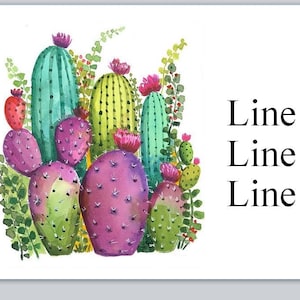 30 Personal Address Labels Cactus Flowers (jx 235)