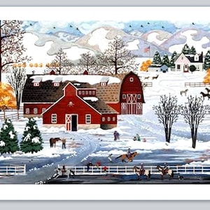 30 Personal Address Labels Country Farm Barn Christmas (jx 522)