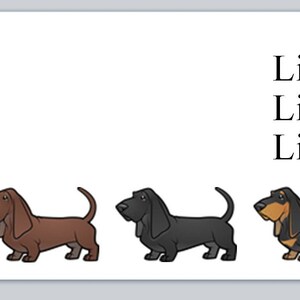 30 Personal Address Labels Row of Basset Hound Dogs (jx 275)