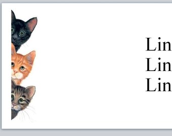 30 Custom Simple Cat Personalized Address Labels