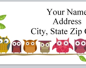 BRIGHT PRETTY OWL & FLOWER POWER DESIGN #33 ~ TALL RETURN ADDRESS LABELS BRIGHT PRETTY OWL & FLOWER POWER DESIGN #33 ~ TALL RETURN ADDRESS LABELS