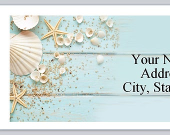 30 Personal Address Labels Beach Seashells Starfish (p 250)