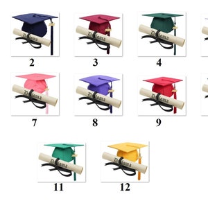 30 Personal Address Labels Graduation caps with Diplomas 2024 (bx 461 )