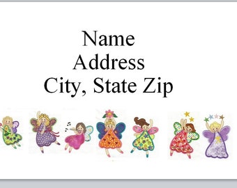 30 Personal Address Labels Primitive Country Cute Cartoon Angels Fairies (bx 394)