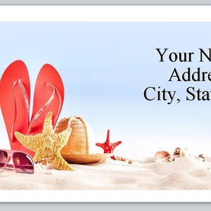 30 Personal Address Labels Beach Slippers starfish (p 259)