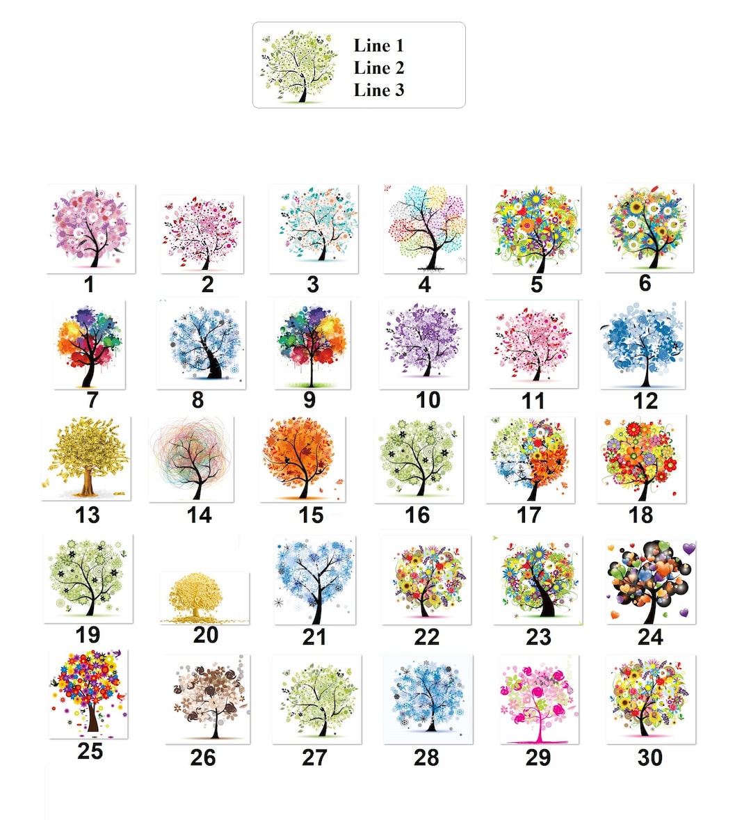 Address Me Tree 30 Personal Address Labels Trees for All Seasons (bx 485c) - Etsy
