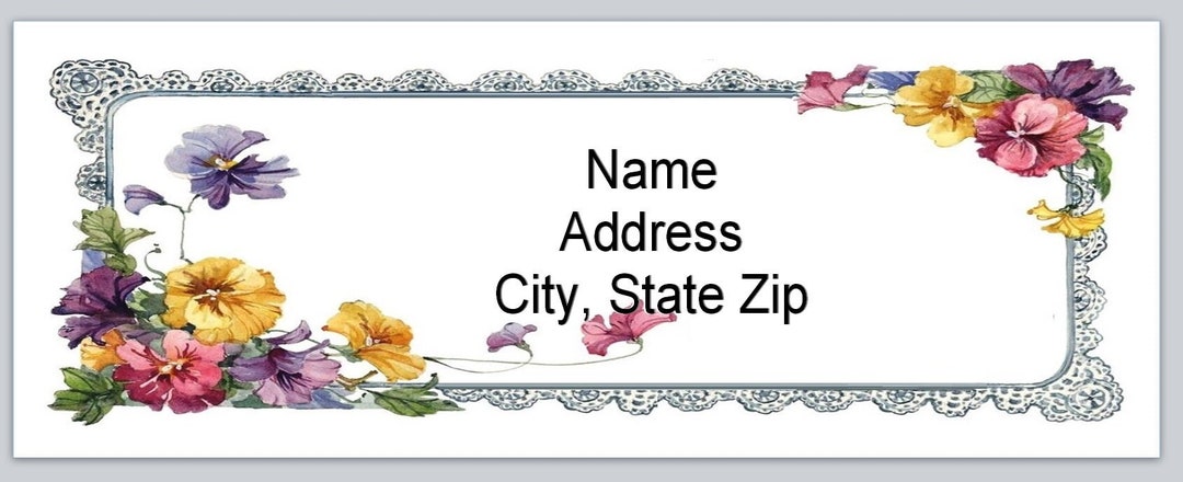 Spring Address Label Template 30 Personal Address Labels Spring Flowers Backgroundborder (bx 562) - Etsy