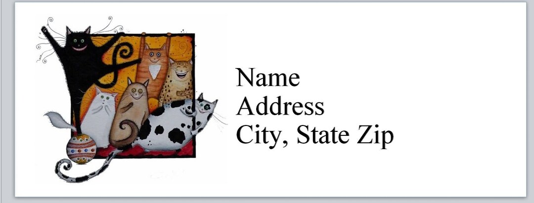 30 Personal Address Labels Abstract Cats (bx 737) - Etsy