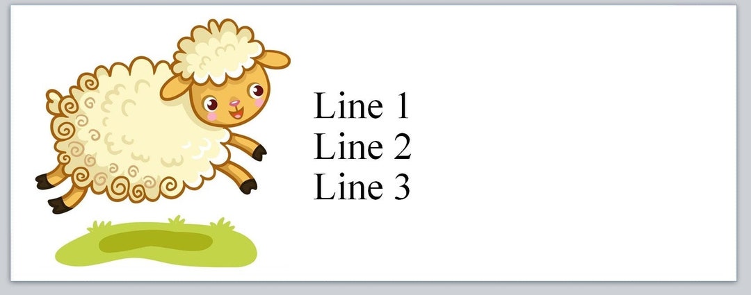 Sheep With Labels 30 Personal Address Labels Country Farm Cartoon Sheep Lamb (jx 288) - Etsy