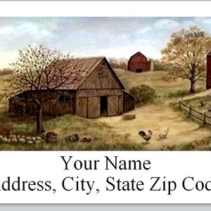 30 Personal Address Labels Primitive Country Farm (bx 94)
