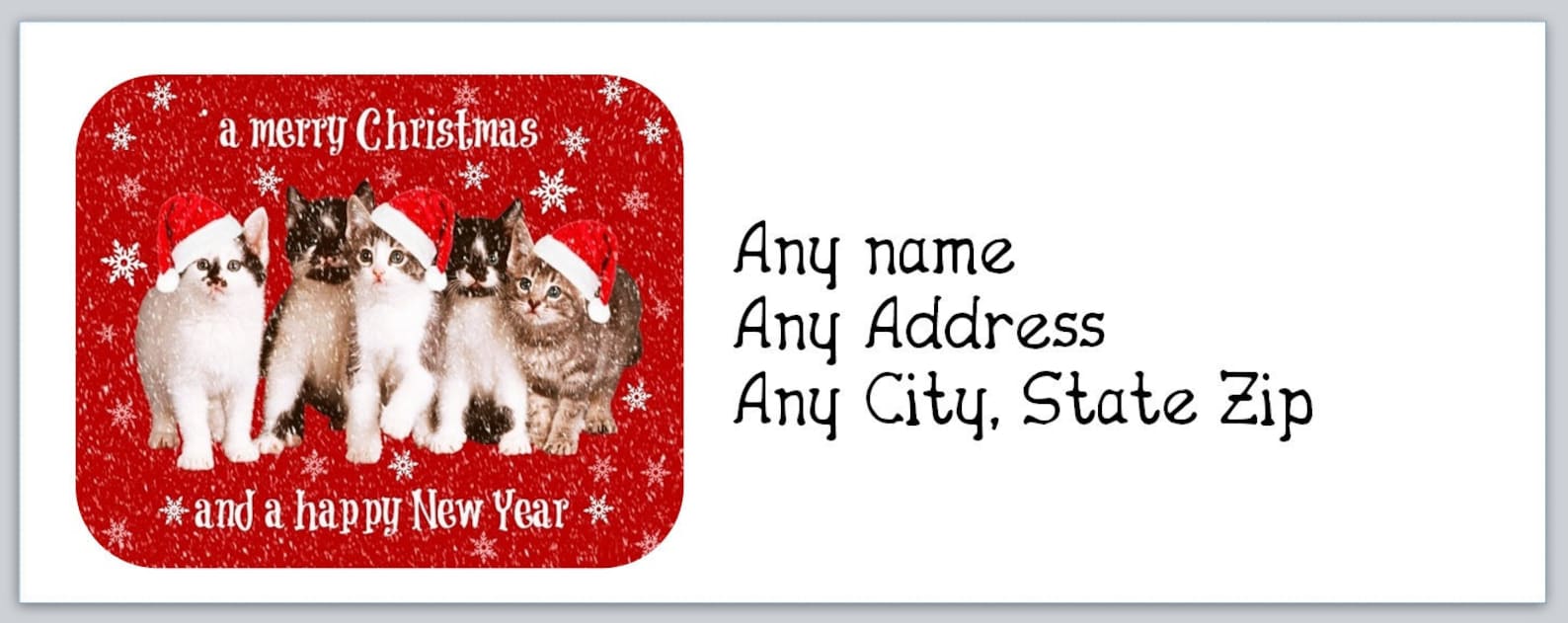 30 Personal Address Labels Merry Christmas Kittens Cats ac Etsy