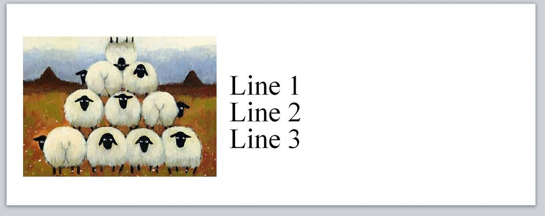 Sheep With Labels 30 Personal Address Labels Country Sheep on Top of Each Other (jx 573 ...
