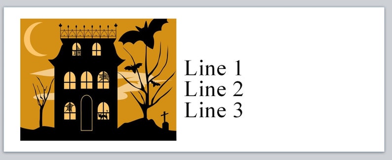 30 Personal Address Labels Halloween Haunted House jx 44 - Etsy