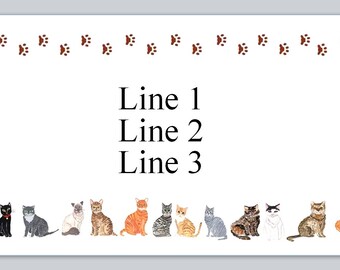 30 Custom Simple Cat Personalized Address Labels