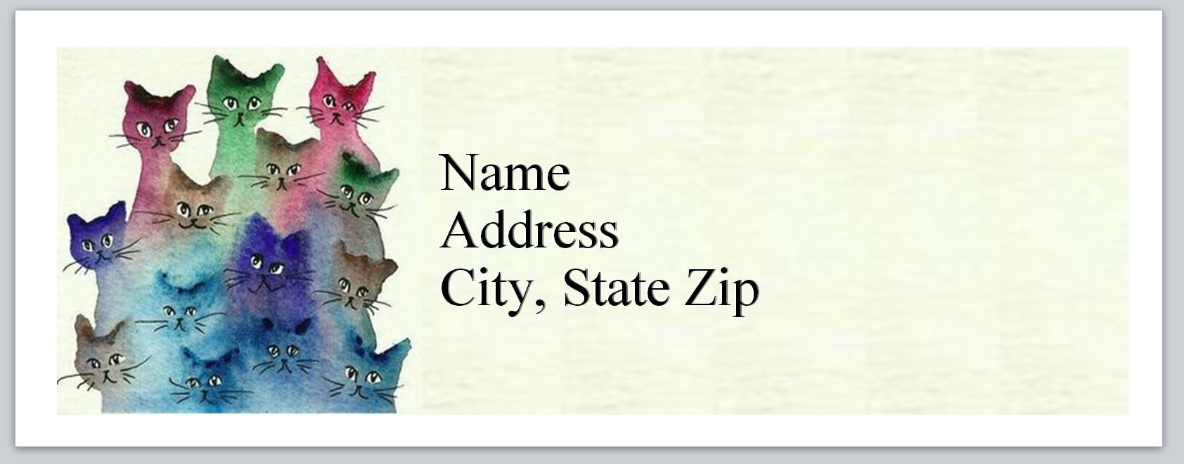 30 Personal Address Labels Colorful Abstract Cats (bx 430) - Etsy
