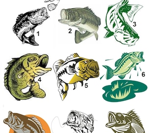 30 Personal Address Labels Bass Fishing.  (ba1)