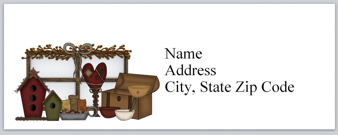 30 Personal Address Labels Primitive Country Birdhouses p 31 - Etsy