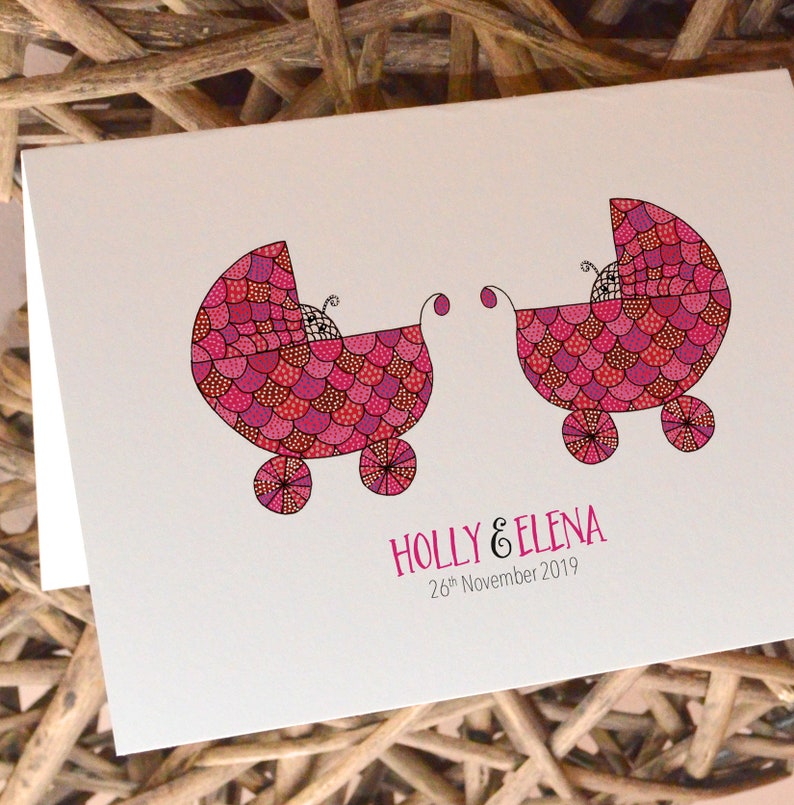Personalised Twins/ New Baby/ Baby Shower Greetings card Etsy