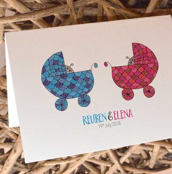Personalised Twins New Baby Baby Shower Greetings Card Etsy Personalised Twins New Baby Baby Shower Greetings Card Etsy