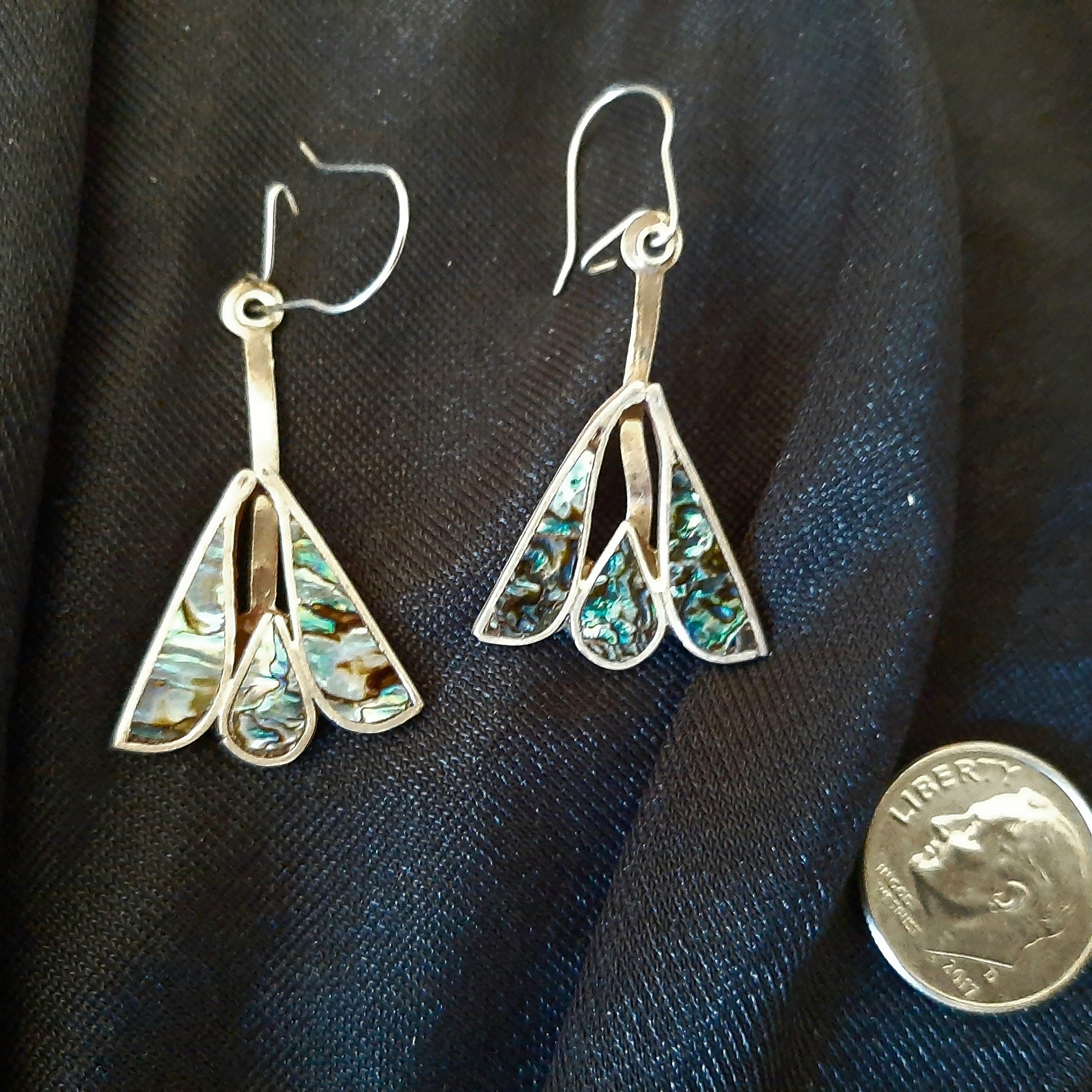 vintage abalone earrings