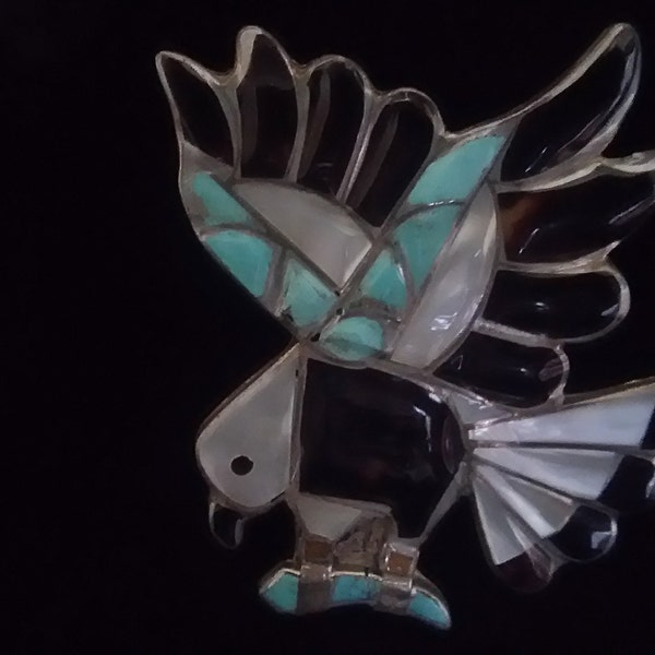 Zuni Native American Eagle Pin