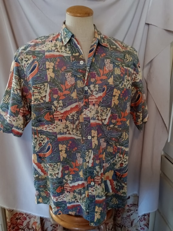 Geoffrey Beene Hawaiian Shirt M