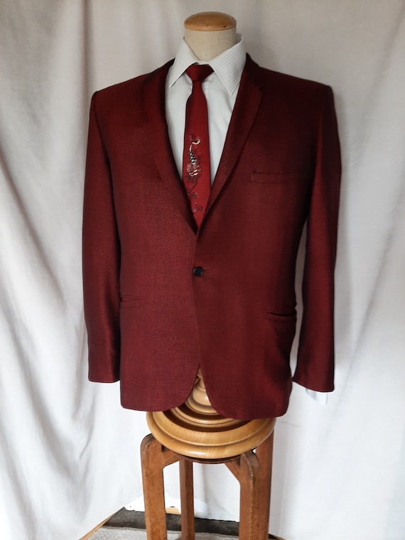 A Batton Lash Collection 1960s Red Evening Jacket… - image 1