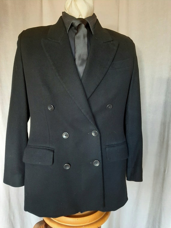 Austin Reed Black Cashmere Double Breasted Jacket 