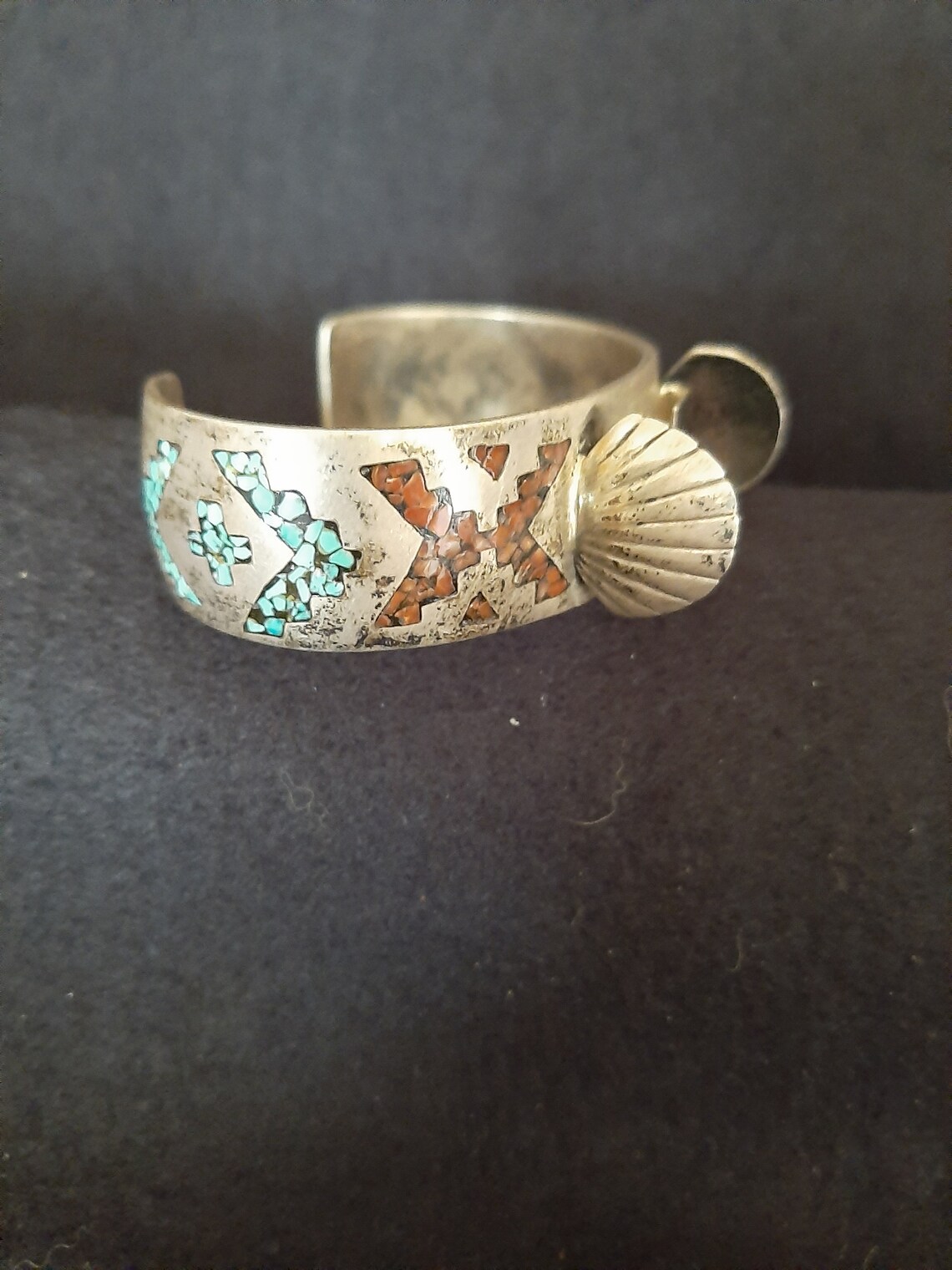 Vintage Native American Watch Band Sterling/turquoise/coral Etsy