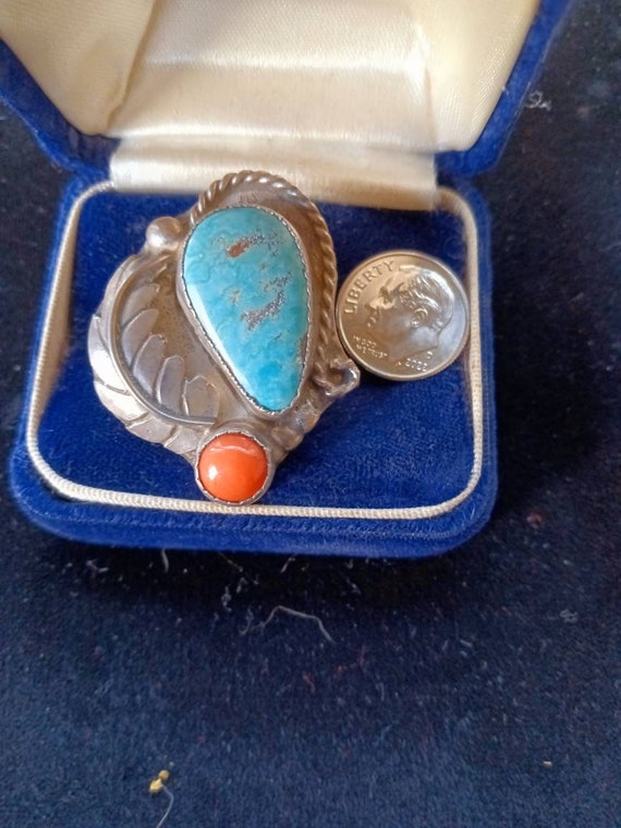 Native American Turquoise/Sterling sz 7 Ring - image 3