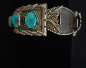 Navajo Turquoise/Sterling Silvcer Watch Band  LH