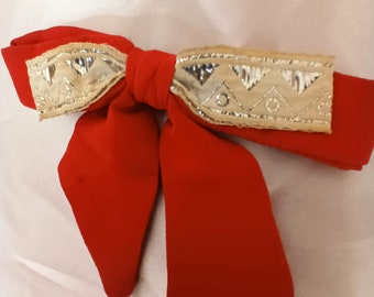 Red & White String Western Tie