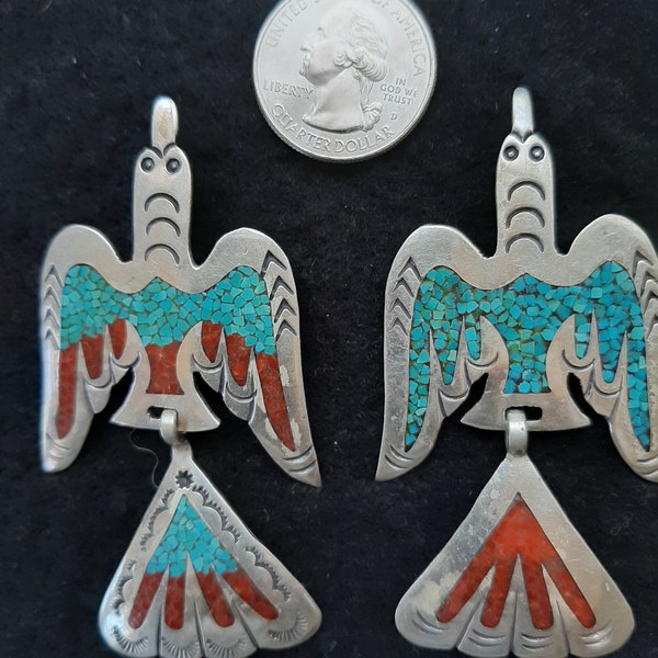 Navajo Chip Inlay Pendant/Pin  W. Singer