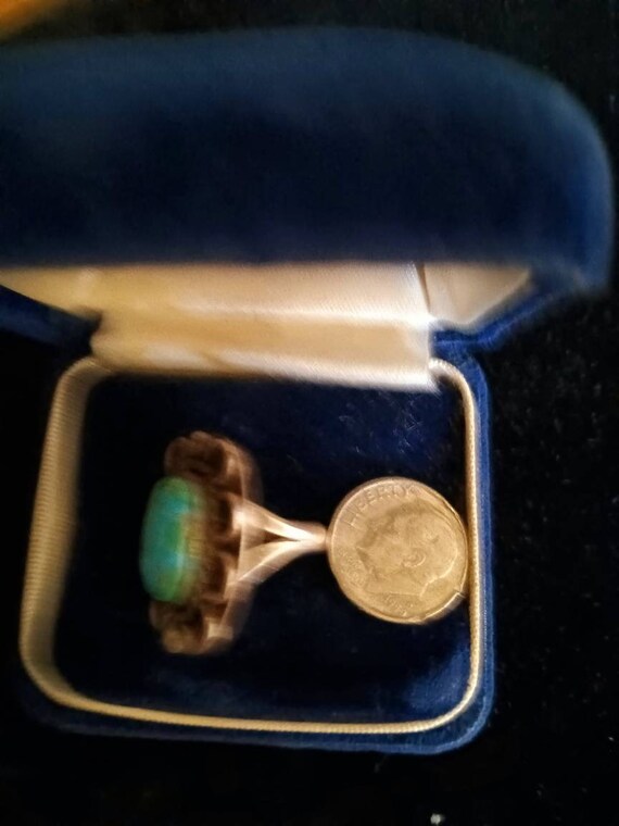 Native American Turquois/Sterling Ring.  sz 4 1/2 - image 4