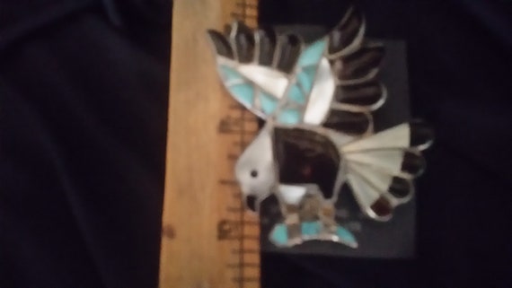 Zuni Native American Eagle Pin - image 7
