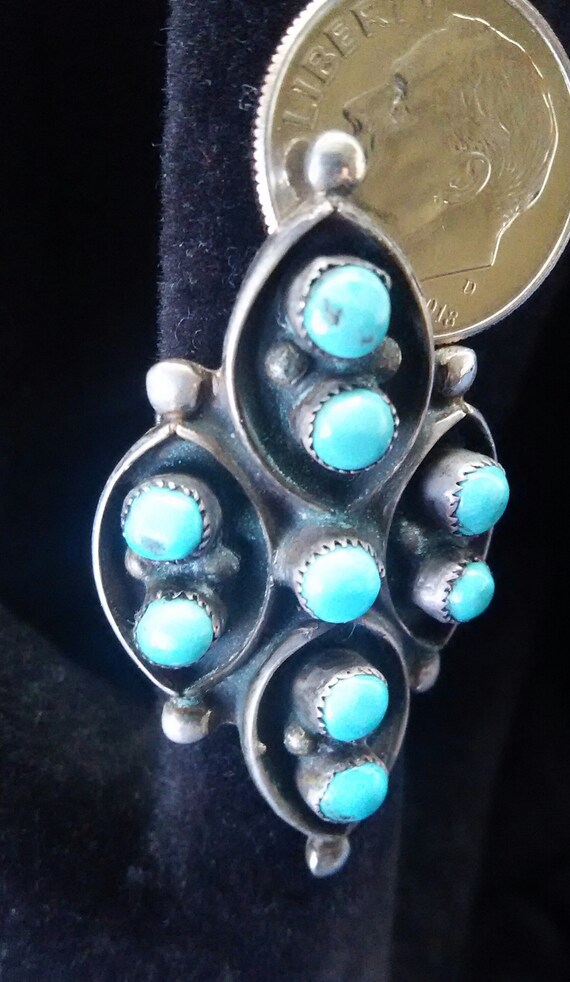 Native American Shadow Box Sterling/Turquoise Rin… - image 5