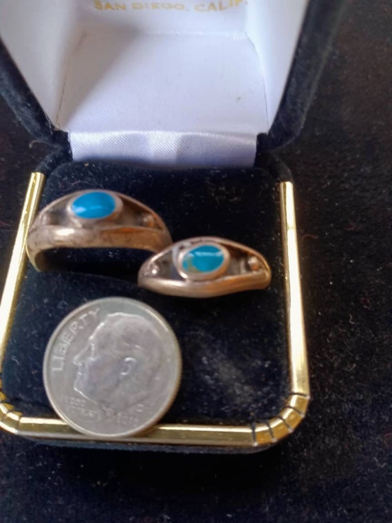 Native American Rings sz  6 1/2 & 8 1/2 Turquoise… - image 4