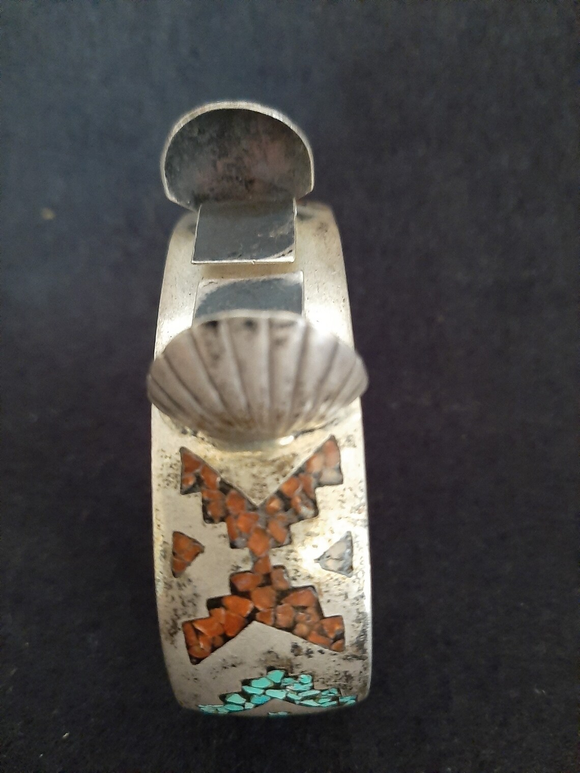 Vintage Native American Watch Band Sterling/turquoise/coral Etsy