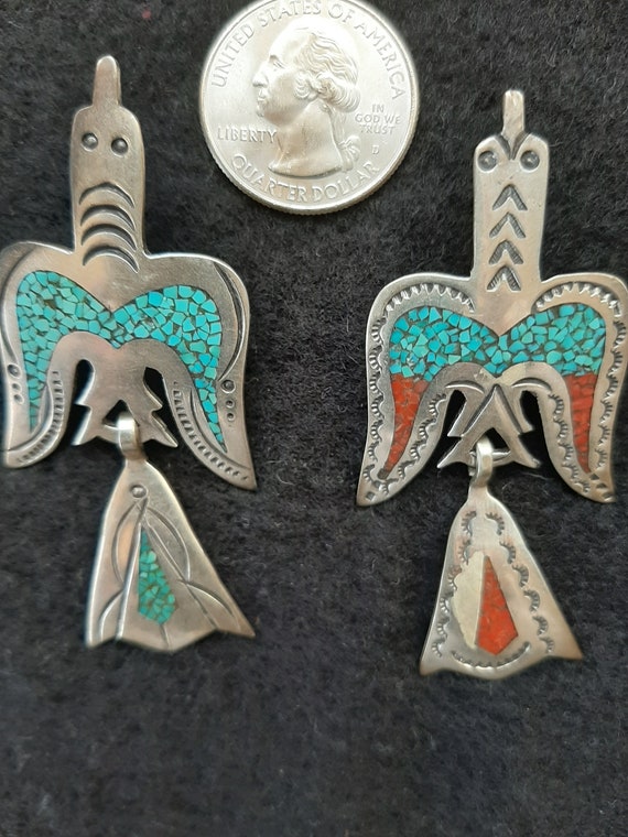 Navajo Crushed Inlay Turquoise/Coral Tie Tack