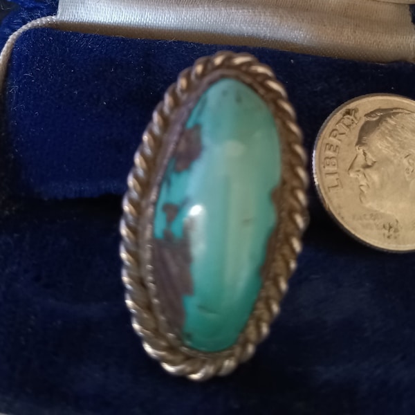 Native American Turquoise/Sterling Ring sz 6 3/4