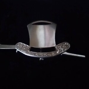 Top Hat/Cane Pin Sterling signé « Integrity »