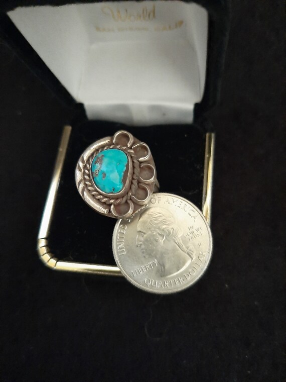 Native American sz 6 1/4  Ring Sterling/Turquoise - image 1