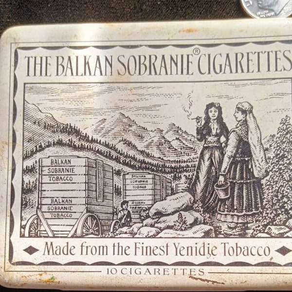 Vintage English Metal Cigarette Case Balkan Sobranie